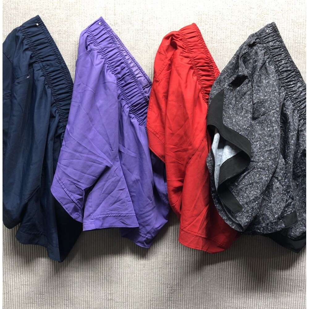 Lot Of 4 Athletic Women’s Shorts Size 8-10 Blue Purple Red Black